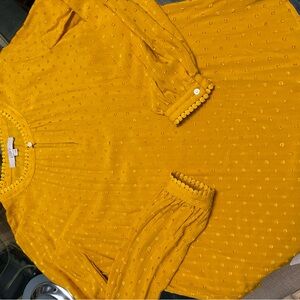 LOFT Mustard Yellow Textured Blouse